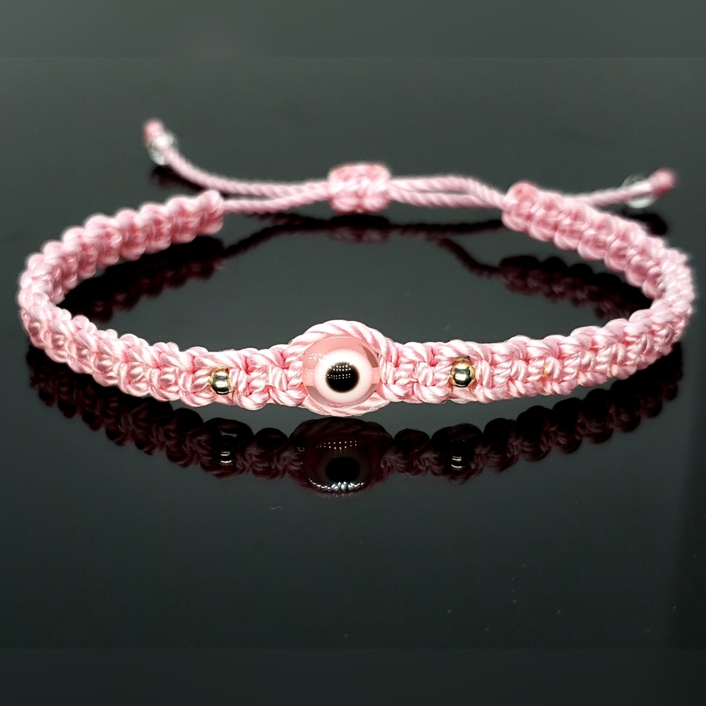 Evil eye bracelet, braided string good luck bracelet, evil eye protection